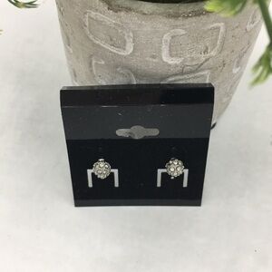 Shimmery silver stud earrings